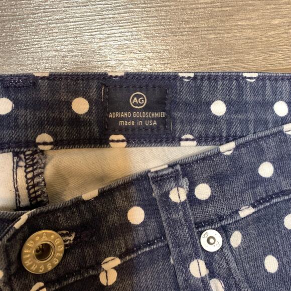 AG Adriano Goldschmied Stevie Ankle Slim Straight Polka Dots Mid Rise Jeans 29R - Picture 7 of 8